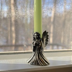 Pewter Angel candle holder